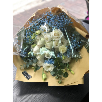B146 白玫瑰 +藍星